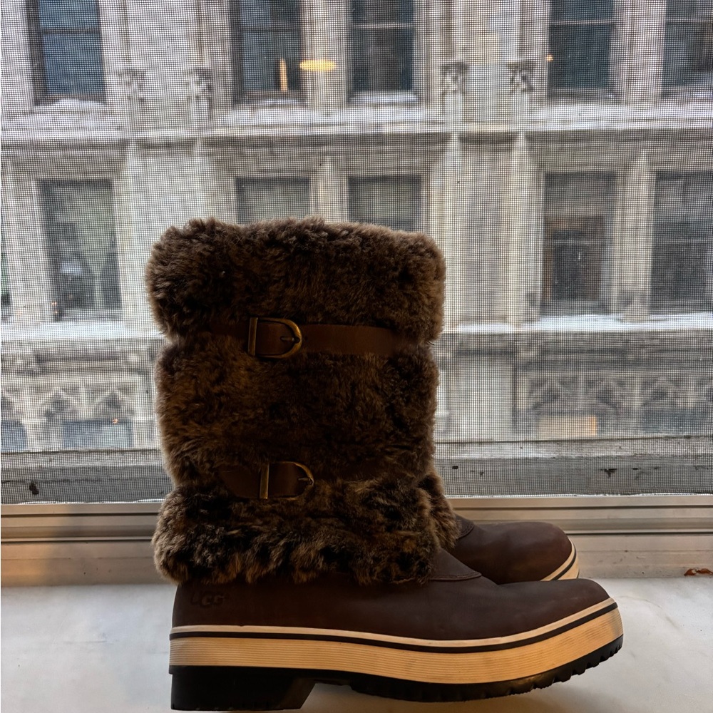 UGG Women's Chocolate Brown Fur Boots
